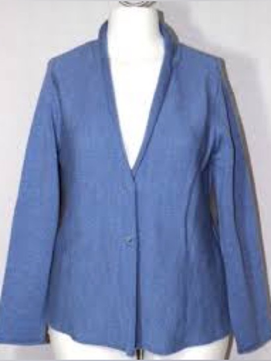Eileen Fisher Jackets & Blazers - Eileen Fisher Blue 100% Merino Wool Button Front Cardigan Sweater S